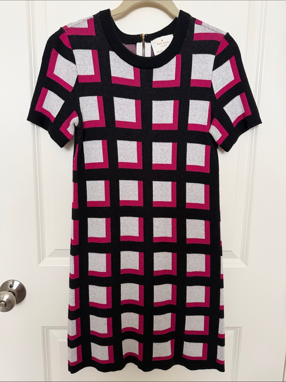 kate spade New York Grid Knit Sweater Dress